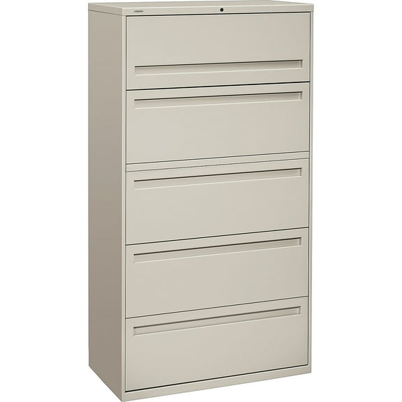 HON 5 Drawers Lateral Lockable Filing Cabinet, Gray