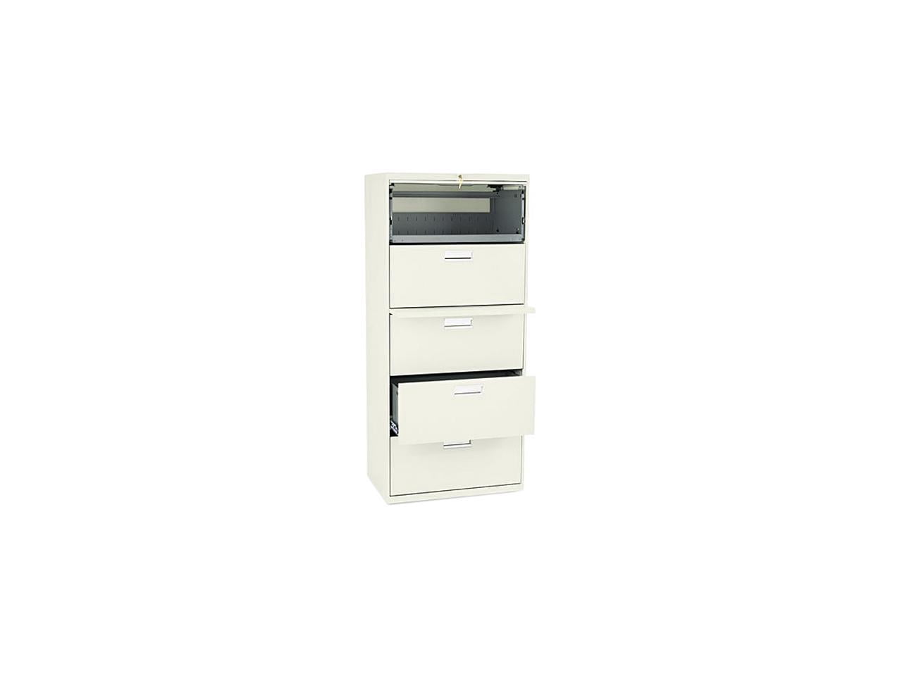 HON 5 Drawers Lateral Lockable Filing Cabinet, Putty