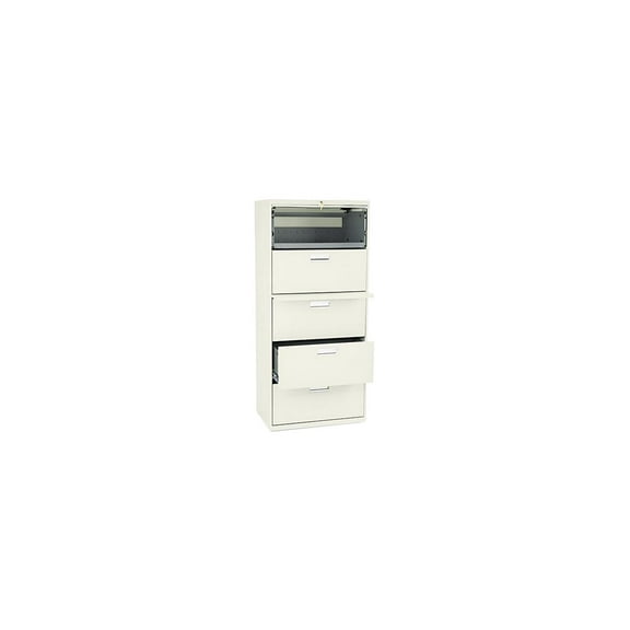HON 5 Drawers Lateral Lockable Filing Cabinet, Putty