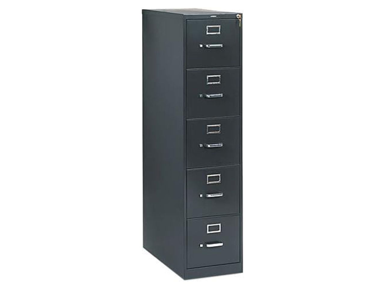 HON 5-Drawer Filing Cabinet - 310 Series Full-Suspension Letter File  Cabinet, 26-1/2d, Black (H315)