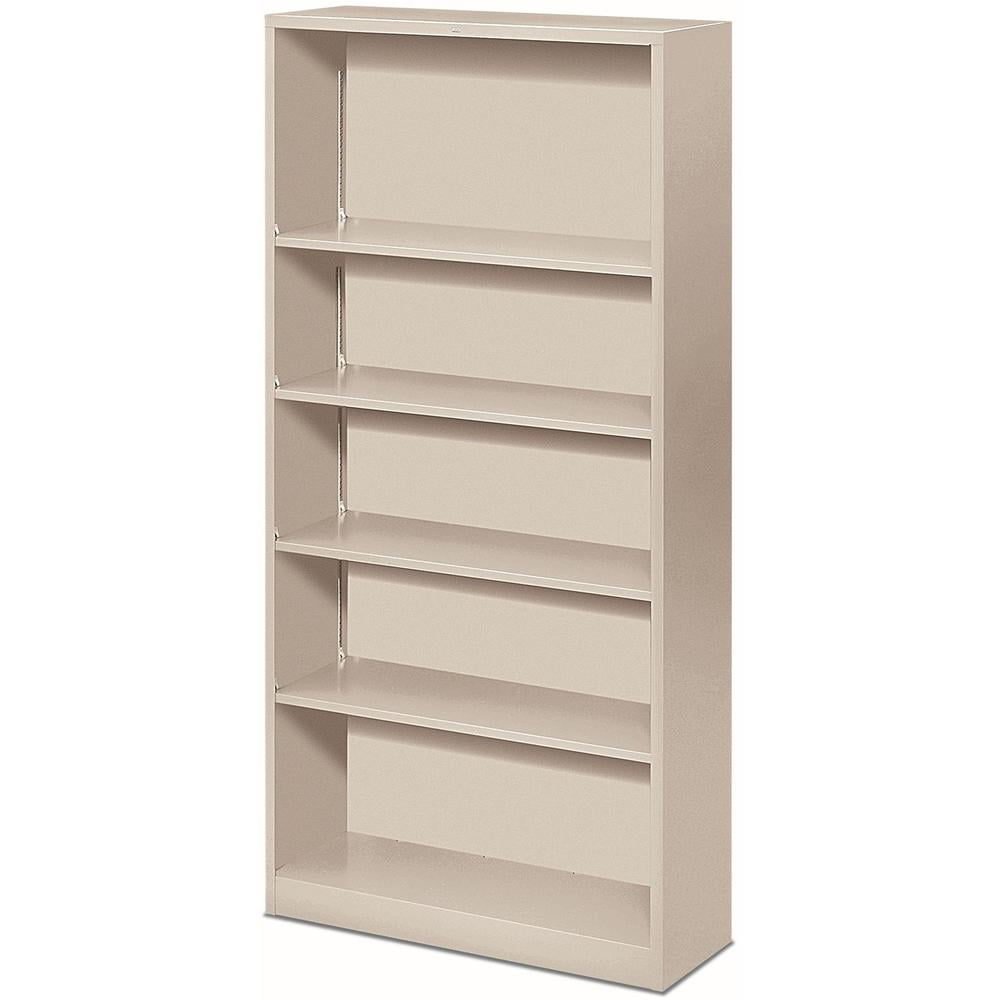 Adjustable Light Gray 71" Steel Bookcase with Movable Shelves