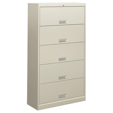 HON 600 Series Five-Shelf Steel Receding Door File, 36w x 13-3/4d x 64-1/4h, Gray
