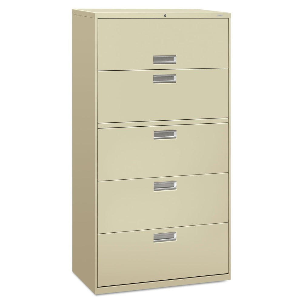 Brigade 36" Putty 5-Drawer Lockable Legal Size Filing Cabinet