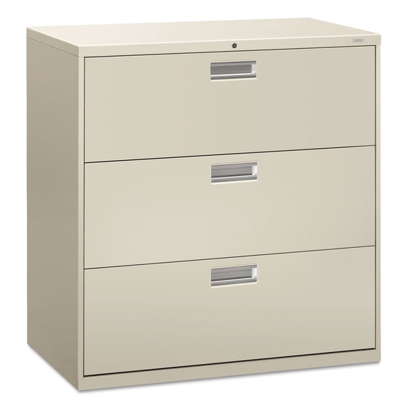 HON 600 Series Three-Drawer Lateral File 42w x 18d Light Gray 693LQ
