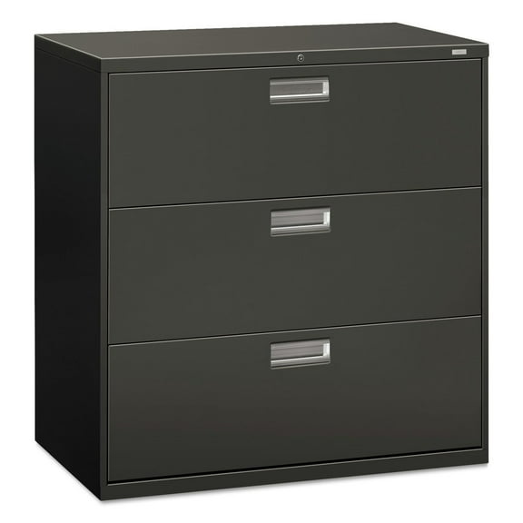 HON H693.L.S Brigade 600 Series 42 in. x 18 in. x 39.13 in. 3 Legal/Letter-Size File Drawers Lateral File - Charcoal