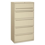 Brigade 700 Series 36 in. x 18 in. x 64.25 in. 4-Drawers 1 File Shelf 1 Post Shelf Lateral File Cabinets - Putty