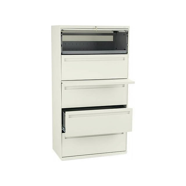 HON 785LL 700 Series Five-Drawer Lateral File w/ Roll-Out & Posting Shelf, 36" Width, Putty