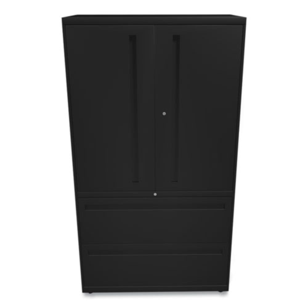 HON H785LS.L.P Brigade 700 Series 36 in. x 18 in. x 64.25 in. Three-Shelf Enclosed Storage with Two File Drawers - Black