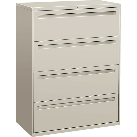 HON H794.L.Q Brigade 700 Series 42 in. x 18 in. x 52.5 in. 4 Legal/Letter-Size File Drawers Lateral File - Light Gray