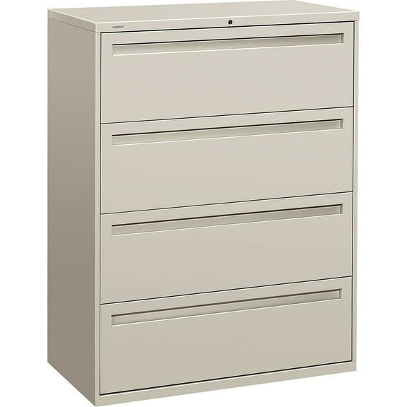 HON H794.L.Q Brigade 700 Series 42 in. x 18 in. x 52.5 in. 4 Legal/Letter-Size File Drawers Lateral File - Light Gray