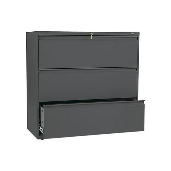 HON 893LS 800 Series Three-Drawer Lateral File, Charcoal