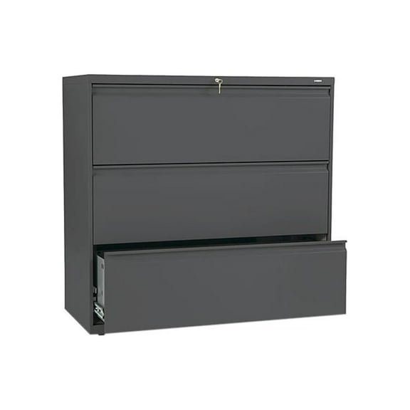 HON 893LS 800 Series Three-Drawer Lateral File, Charcoal
