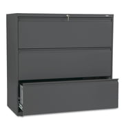 HON 800 Series Three-Drawer Lateral File 42w x 19-1/4d x 40-7/8h Charcoal 893LS