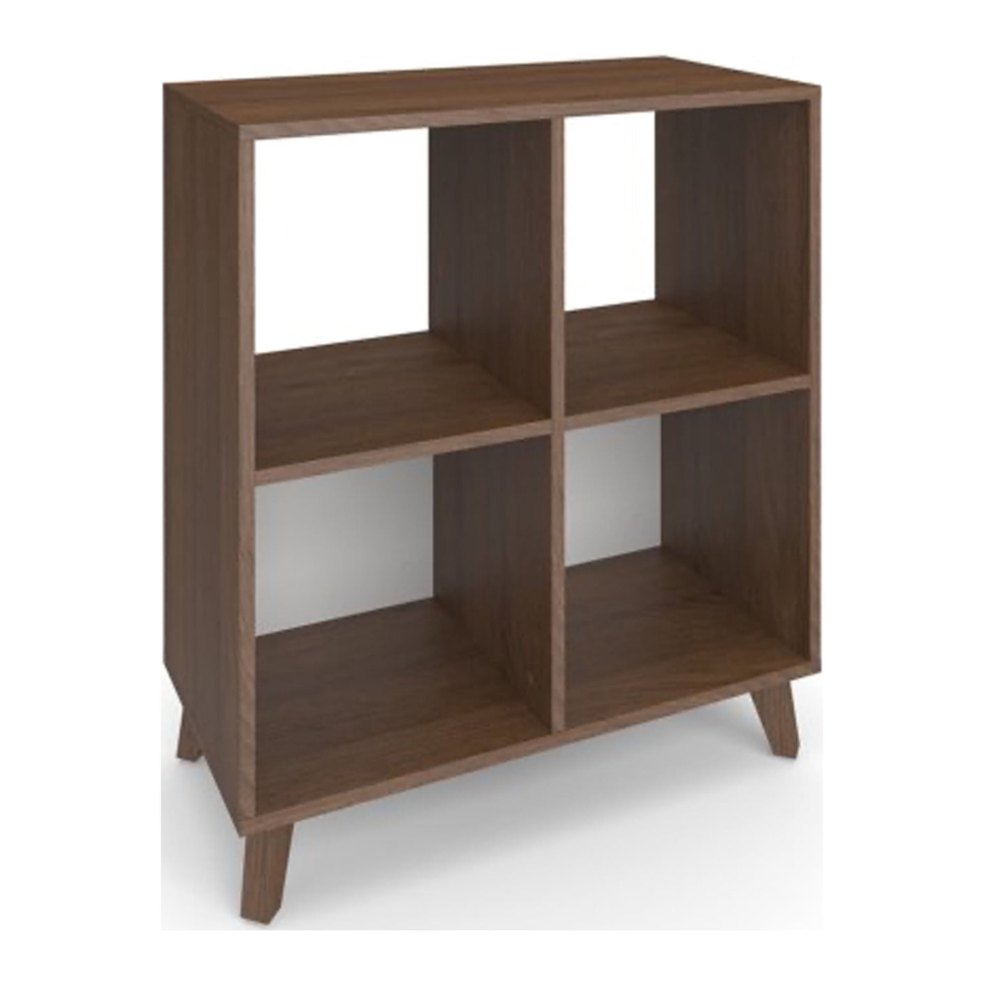 Hon Basyx 36 Inch Modern Wooden Cube Storage Bookcase, Medium Walnut
