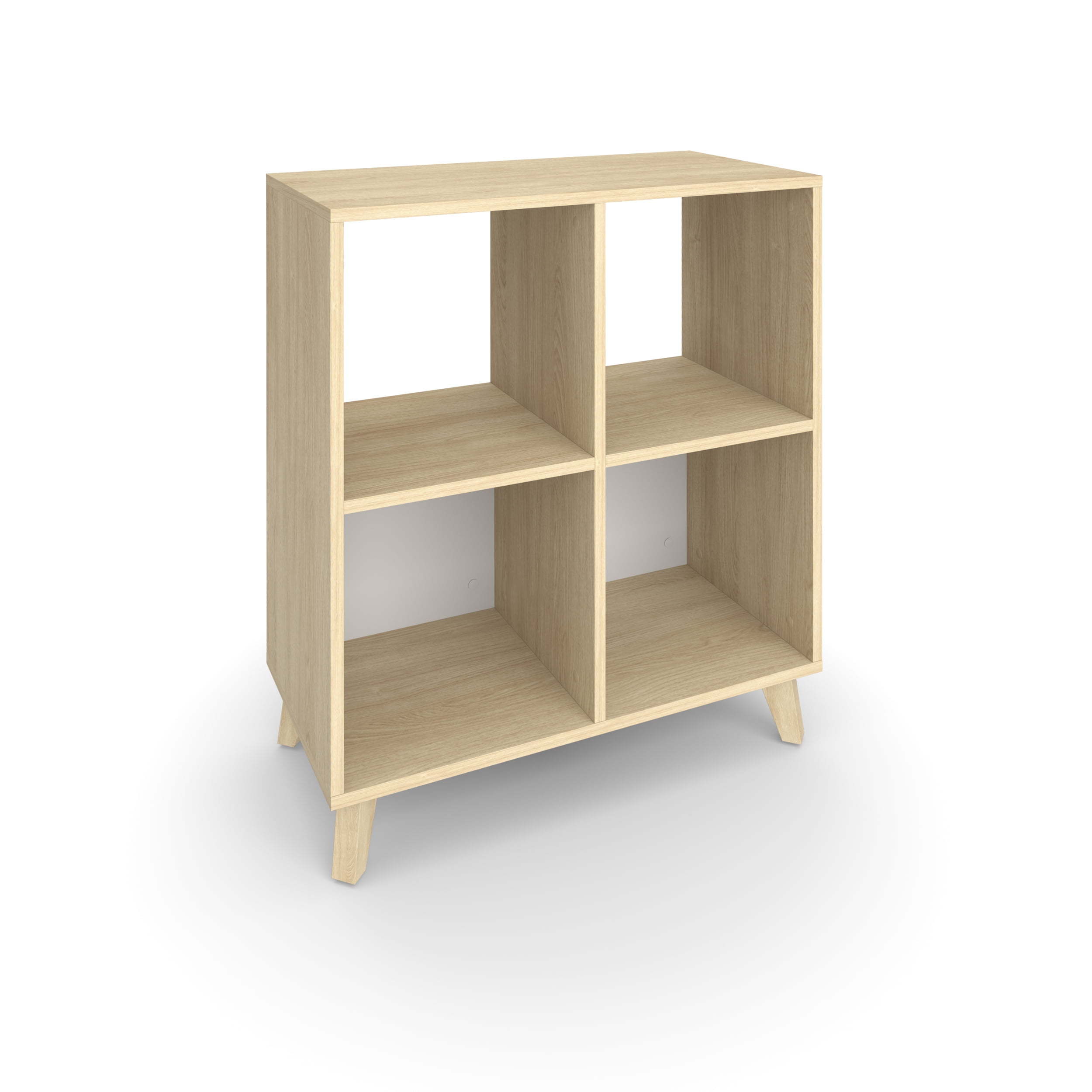 HON Basyx Commercial-Grade 36" High Modern Cube Bookcase, Real Wood Feet, Teak (BSXCUBELTT)