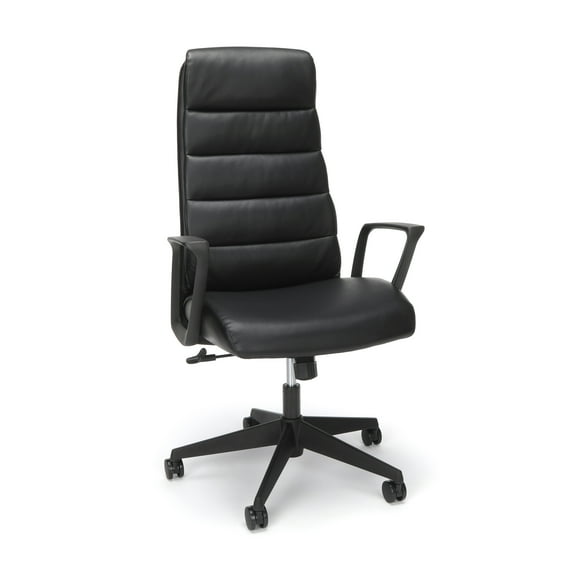 HON Basyx Commercial-Grade Bolster Executive Chair, Black Bonded Leather (BSX120SB11T)