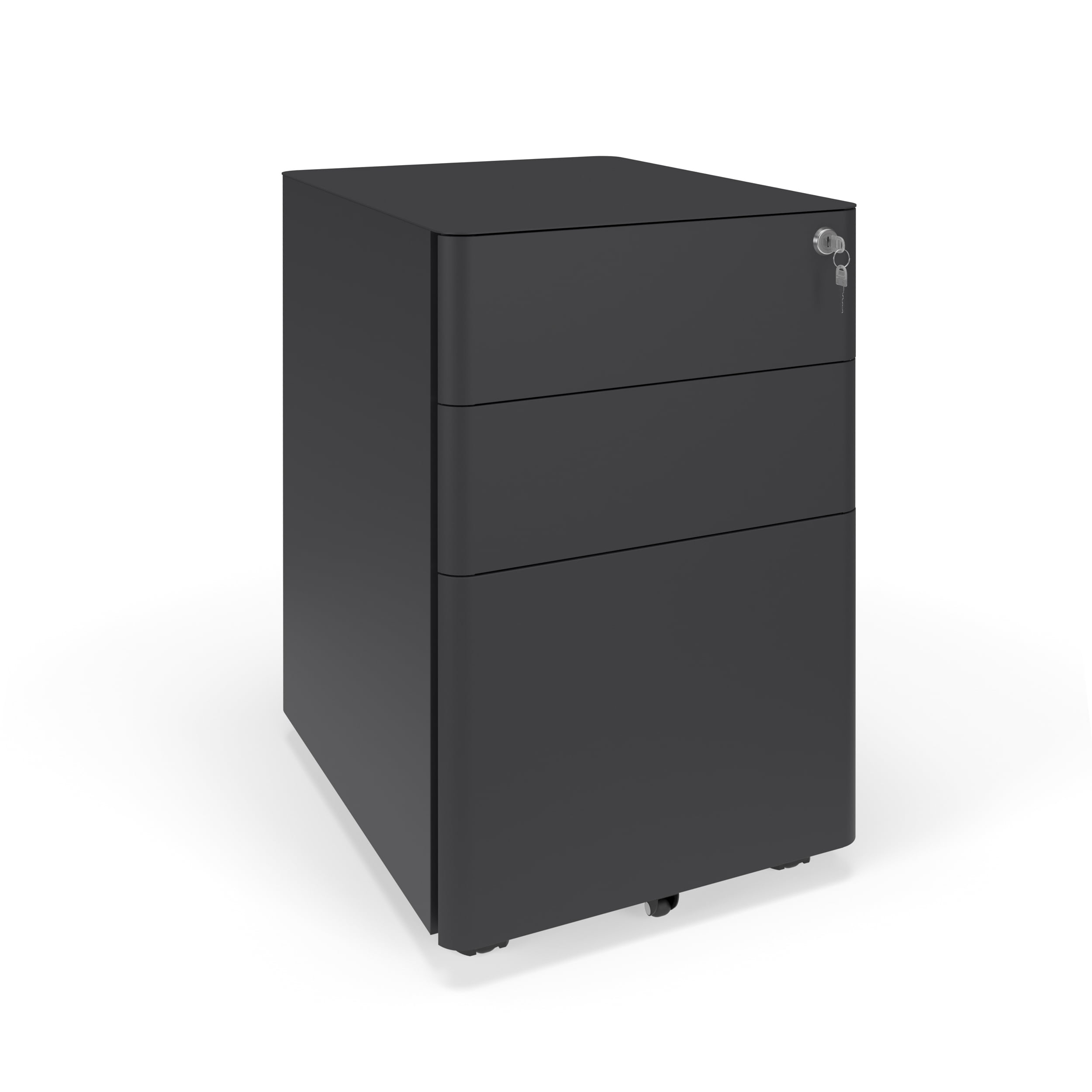 HON Basyx Commercial-Grade Modern Mobile Steel Pedestal, Filing Cabinet, Charcoal (BSXMMPRC)