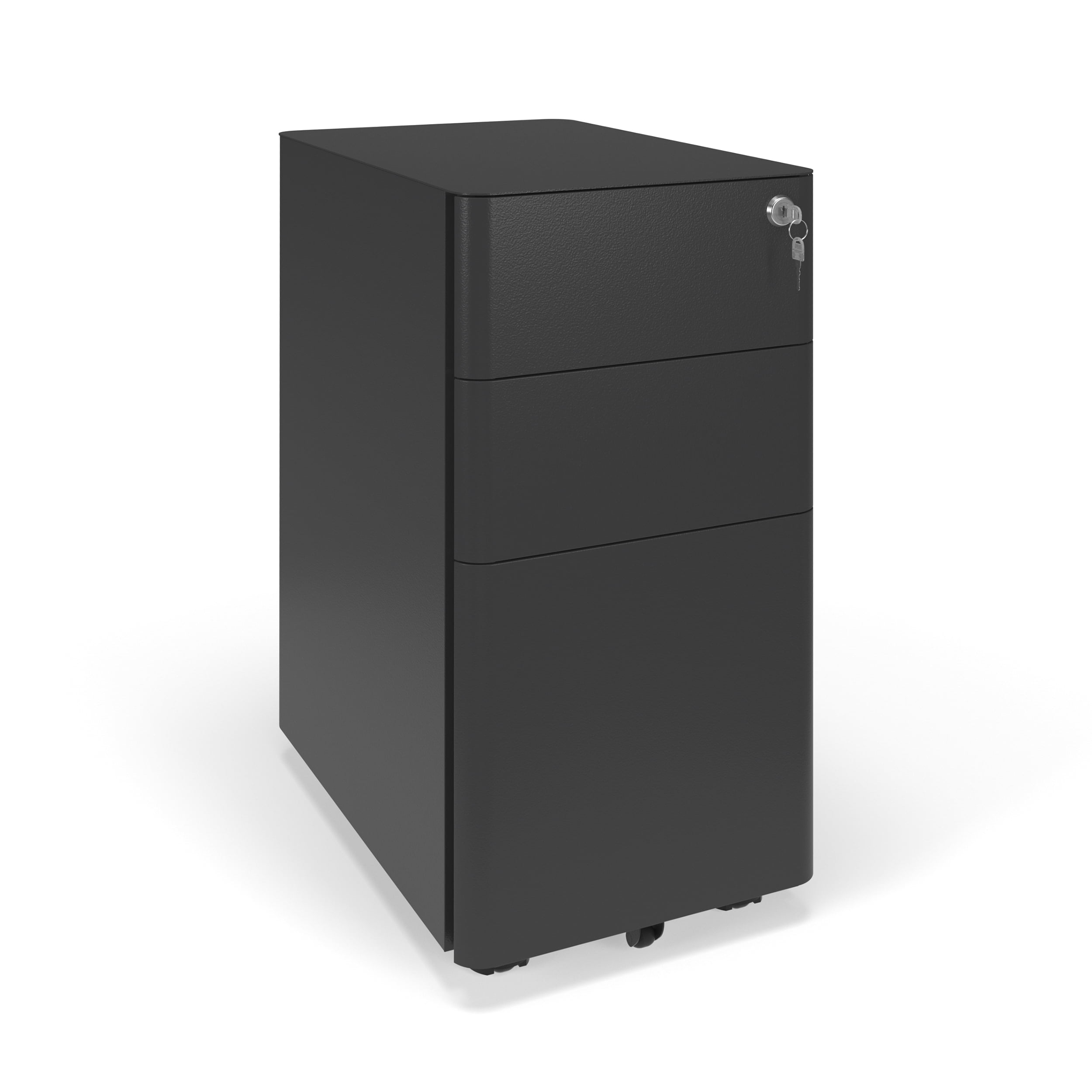 HON Basyx Commercial-Grade Slim Modern Mobile Steel Pedestal, Filing Cabinet, Charcoal (BSXMMPRSC)