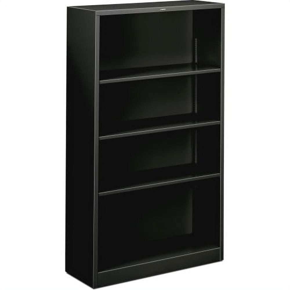 Brigade Adjustable Black Metal 4-Shelf Bookcase 34.5" W