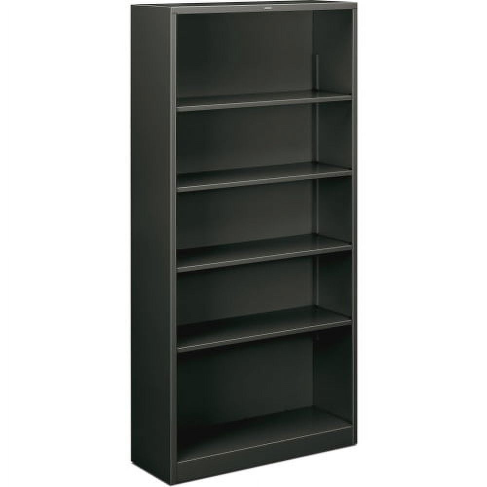 Adjustable Charcoal Heavy-Gauge Steel 5-Shelf Bookcase