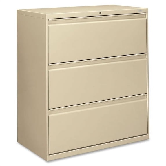 HON Brigade 800 Series 3-Drawer Lateral 36" x 18" x 39.1" - 3 x Drawer(s) for File - A4, Legal, Letter - Lateral - Interlocking, Durable, Label Holder, Leveling Glide, Recessed Handle, Ball-Bearing su