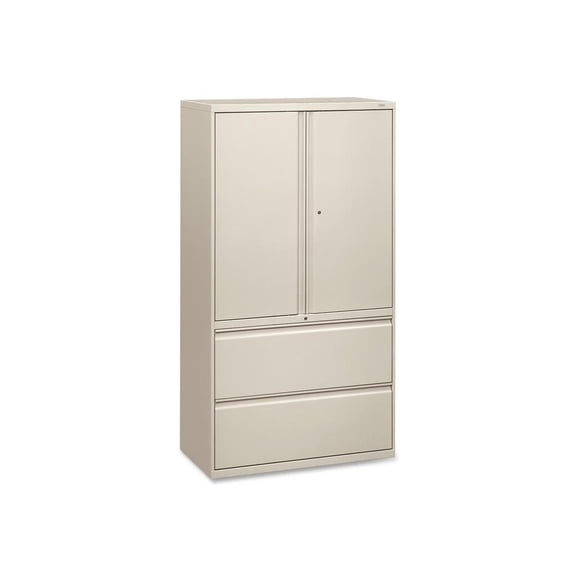 HON Brigade 800 Series Lateral File - 36" x 18" x 64.3" - 2 x Shelf(ves) - 2 x Drawer(s) for File - 2 x Side Open Door(s