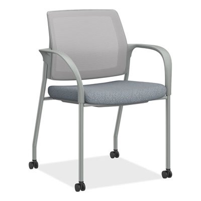 HON HONI2S6FHFA258T Ignition Series Mesh Back Mobile Stacking Chair, 25 x 21.75 x 33.5 in., Basalt Seat, Fog Back, Textured Silver Base