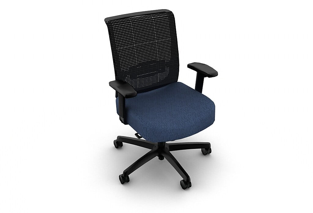 Navy High Back Mesh Swivel Task Chair with Adjustable Arms