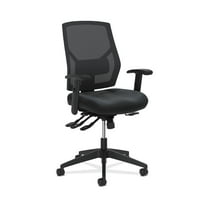 HON Crio High-Back Task Chair | Mesh Back | Adjustable Arms | Asynchronous Control | Adjustable Lumbar | Black Leather