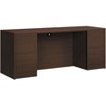 thumbnail image 1 of HON 10500 Series Double Pedestal Desk - 4-Drawer - 72" x 24" x 29.5"Credenza, 72" x 24"Work Surface, 1" Edge - 4 x File Drawer(s) - Double Pedestal - Square Edge - Material: Wood, Particleboard,..., 1 of 5