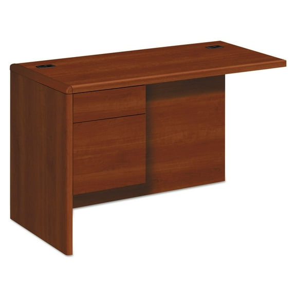 10700 48w x 24d x 29.5h L Workstation Left 3/4 Pedestal Return - Cognac