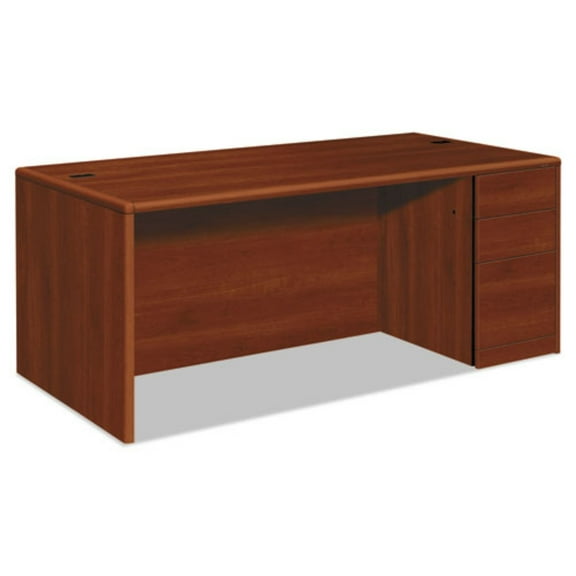 HON DESK,RT PED,2BOX,72"W,DBR H10787R.COGNCOGN