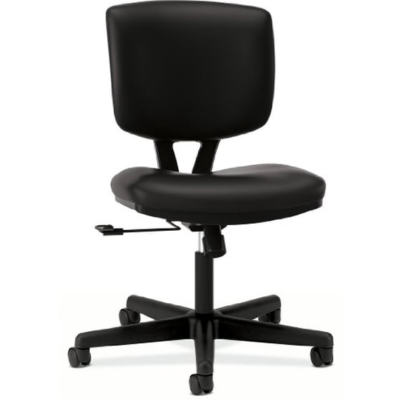 Volt Series 250 lbs. Capacity 18 in. to 22.25 in. Seat Height Leather Task Chair - Black