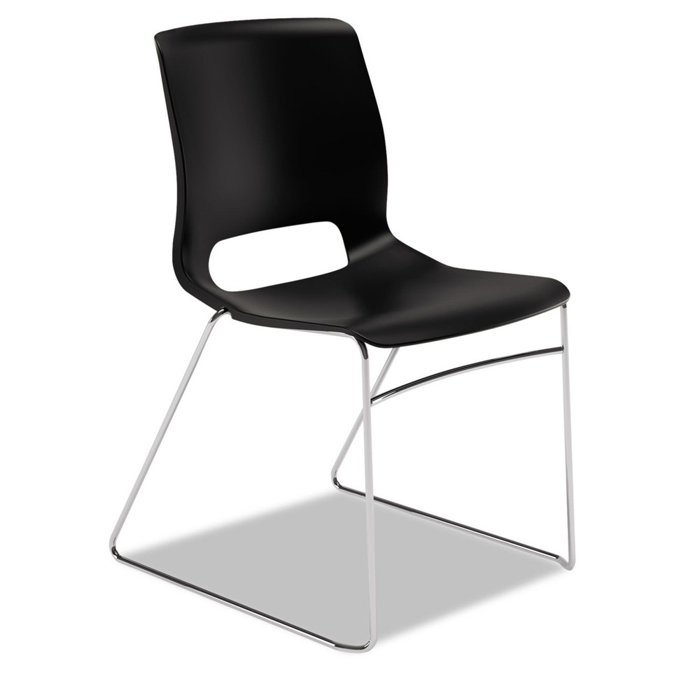 HON - HMS1.N.ON.Y - Motivate High-Density Stacking Chair, Onyx/Black, Base: Chrome, 4/CT - image 1 of 11