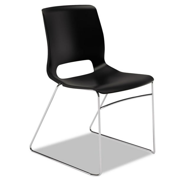 HON - HMS1.N.ON.Y - Motivate High-Density Stacking Chair, Onyx/Black, Base: Chrome, 4/CT