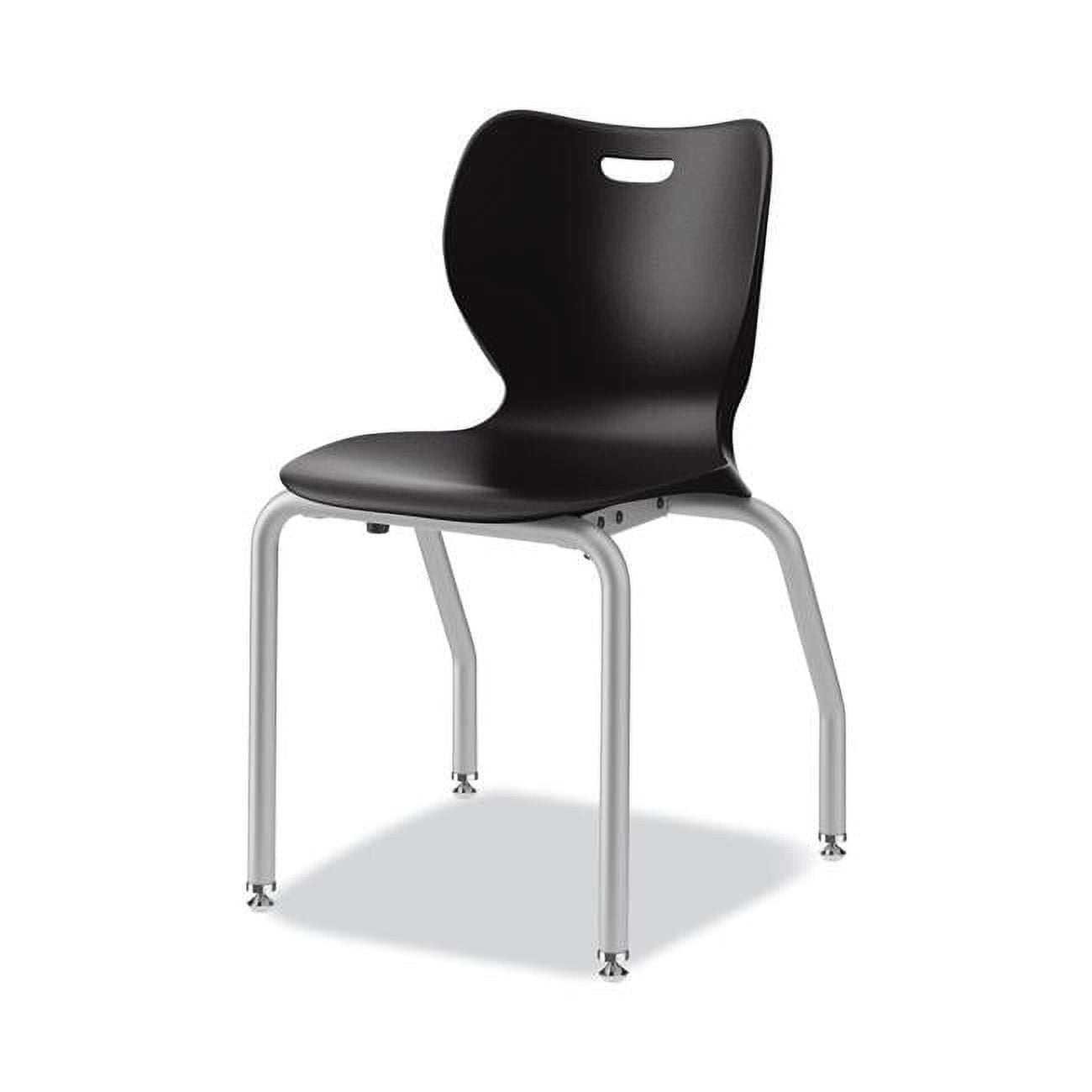 Onyx Black 19.5" Tubular Steel Stackable Classroom Chair