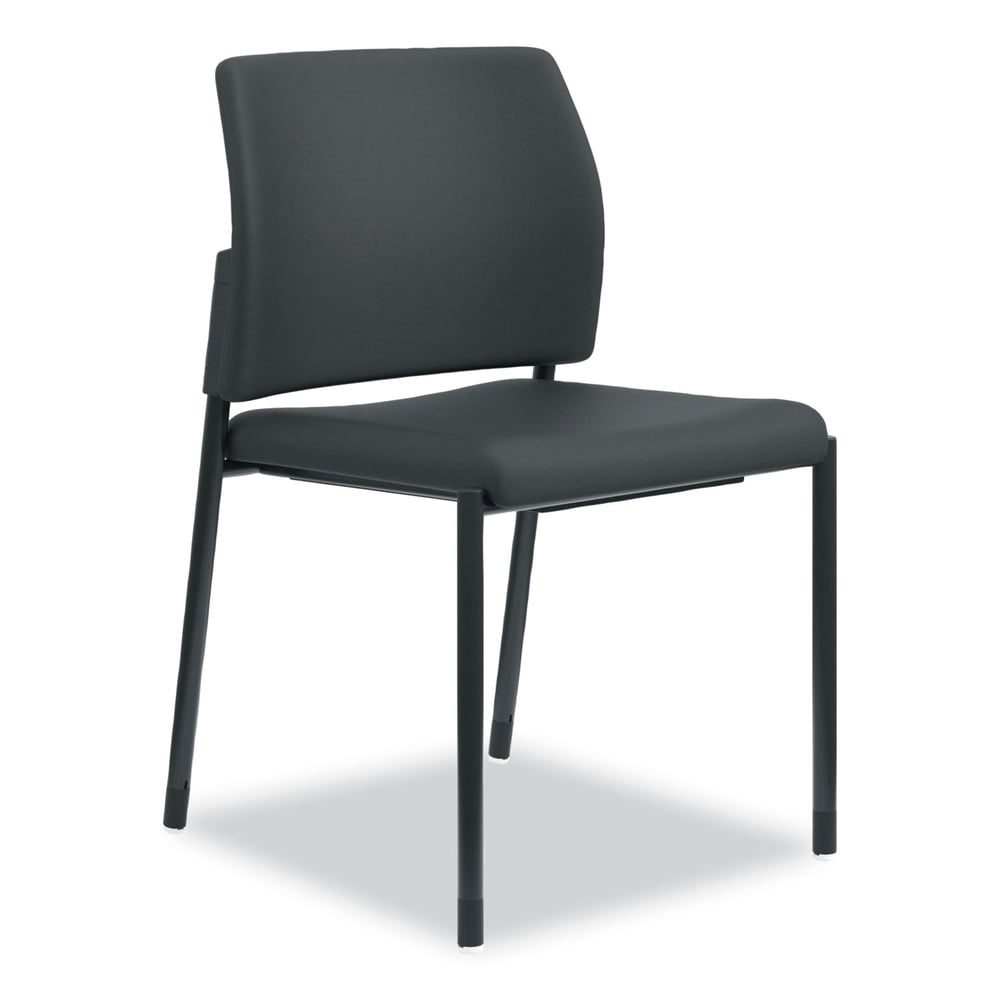ErgoFlex Black Fabric and Metal Stackable Swivel Side Chair