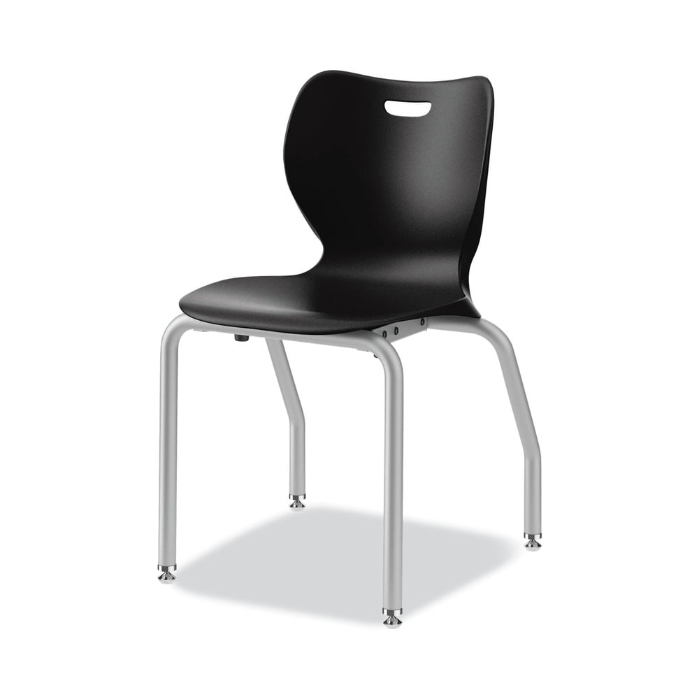 Onyx Black 19.5" Tubular Steel Stackable Classroom Chair