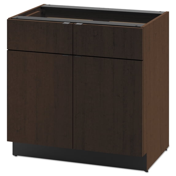 HON Hospitality Double Base Cabinet, Two Doors/Drawers, 36 x 24 x 36, Mocha -HONHPBC2D2D36MO