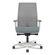 HON Ignition 2.0 4-Way Stretch Mid-Back Mesh Task Chair, 17" to 21" Seat Height, Basalt Seat, Fog Back, Designer White Base