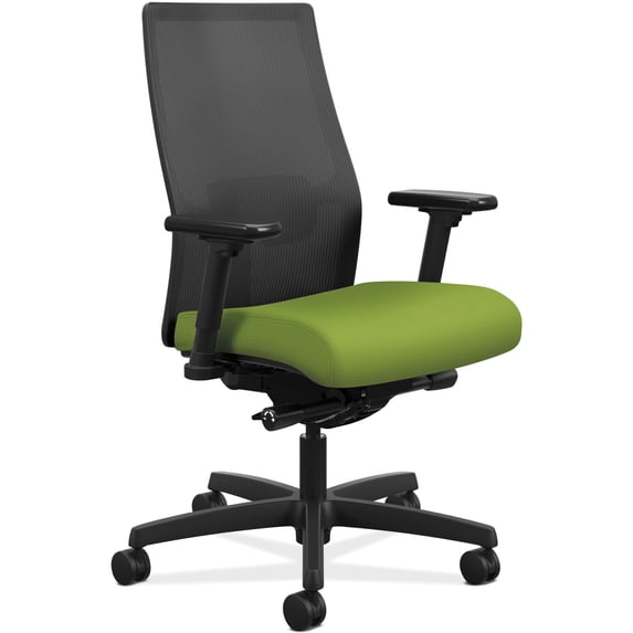 Ignition 2.0 4-Way Stretch Mid-Back Mesh Task Chair, Supports Up To 300 Lbs., Pear Seat, Black Back/Base