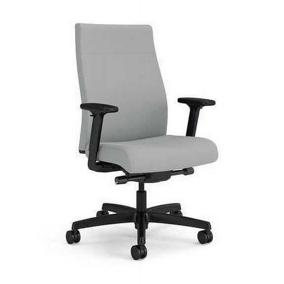HON Ignition 2.0 Upholstered Mid-Back Task Chair, Up to 300 lbs, 17 to 21.5 Seat Height, Flint Seat and Back, Black Base