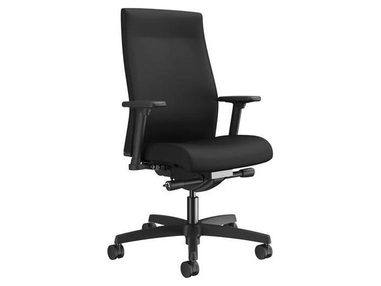 Black Adjustable Fabric Mid-Back Task Chair with Swivel