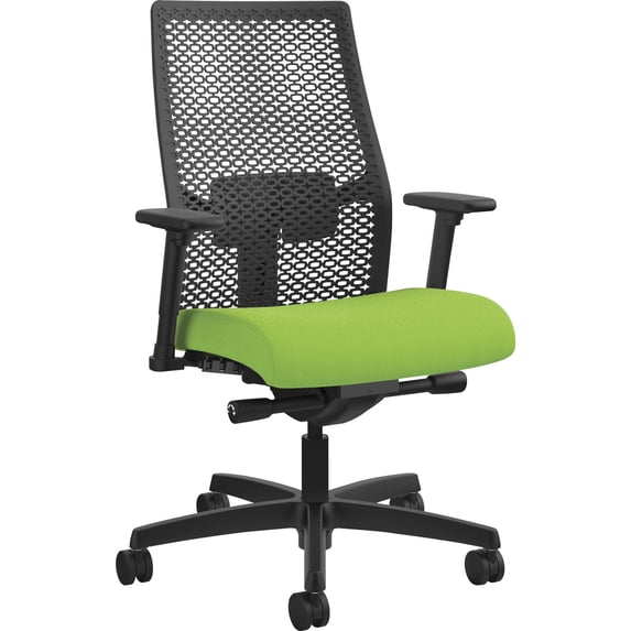 Ignition 2.0 Reactiv Mid-Back Task Chair, Supports Up To 300 Lbs., Pear Seat, Black Back, Black Base
