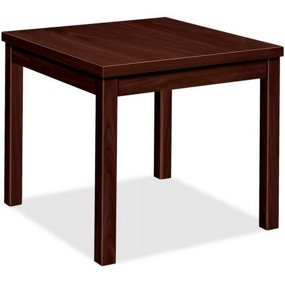HON Laminate End Table, 24 Rectangle Top - 24" Table Top Length x 20" Table Top Width x 1.13" Table Top Thickness - 20" Height - Assembly Required - Laminated, Mahogany