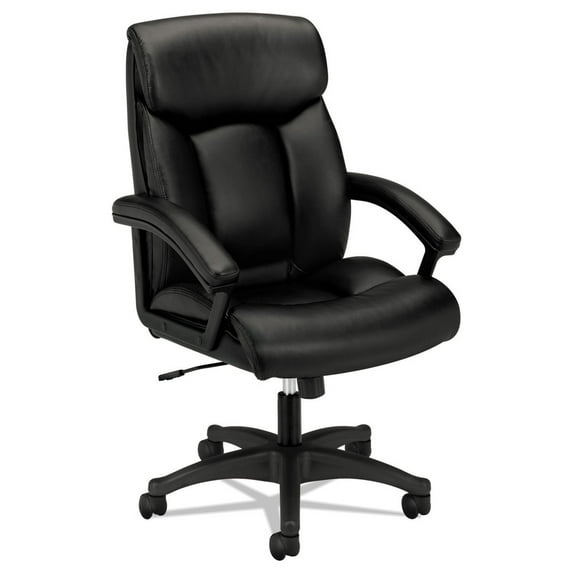 Basyx VL151 Series Executive High-Back Chair Black Leather VL151SB11
