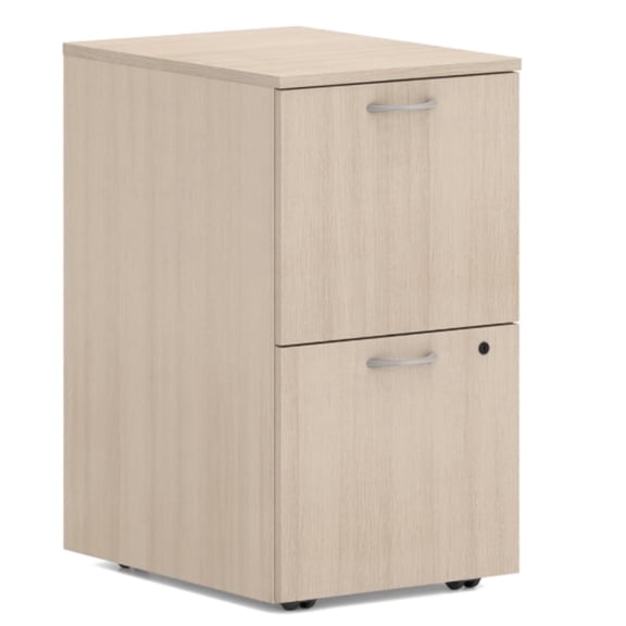 HON MOD 2 Drawer File Cabinet On Wheels, Mobile Pedestal for Filing Cabinets for Home Office, 15" W Portable Storage, Desert Oak