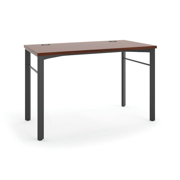 HON Manage Table Desk, 48"W x 23-1/2"D, Chestnut Laminate, Ash Finish