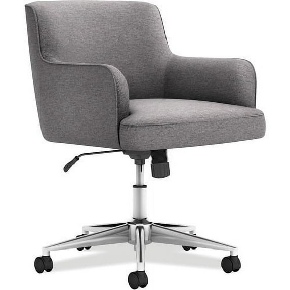 HON Matter Multipurpose Chair 5-star Base - Chrome, Light Gray - Fabric - 12.50" Seat Width x 18" Seat Depth - 23" Width x 24.8" Depth x 34" Height - 1 Each