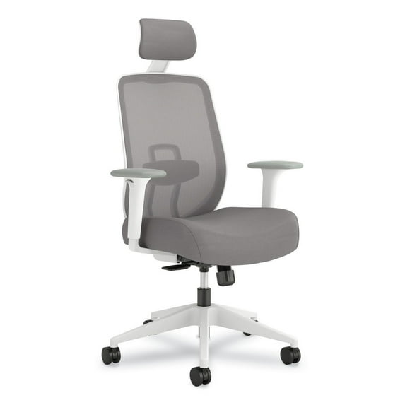 HON HPTCC1T1UM.WHT Altern Mesh Back Task Chair, 17.95 to 21.1 Seat Height, Gray Seat, Gray/White Back, White Base